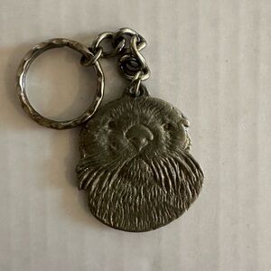 I Love SEA OTTERs Keychain Key Ring Charm ornament Rawcliffe Pewter 1984 Rare